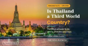 Is Thailand a third world country guide cover showing Wat Arun at sunset in Bangkok